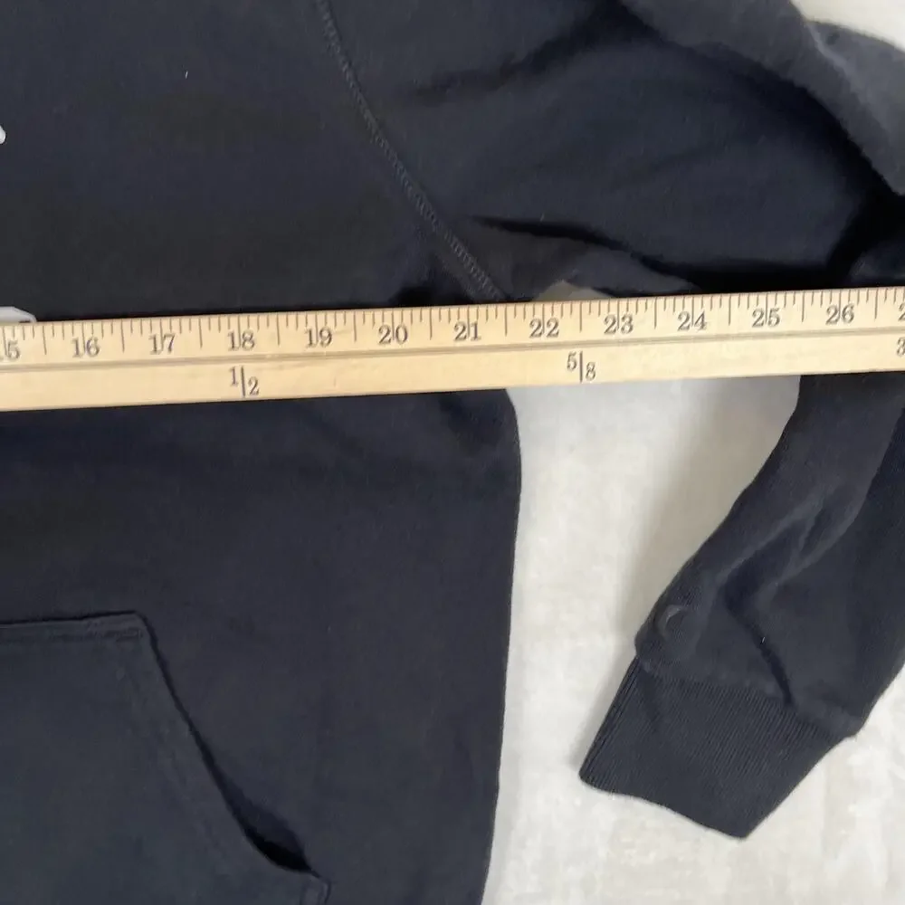 Hurley Hoodie Mens Medium Black Fleece Pullover Sweatshirt Surf Retro Y2K